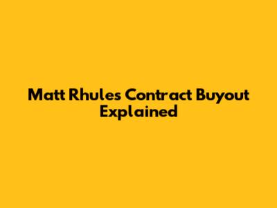 Matt Rhule's Contract Buyout Explained