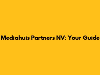 Mediahuis Partners NV: Your Guide
