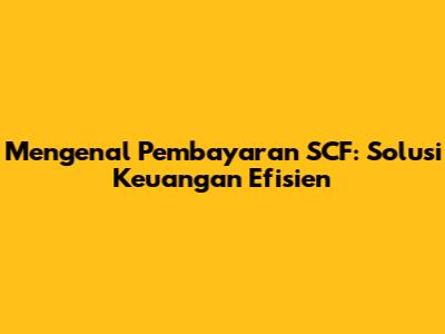 Mengenal Pembayaran SCF: Solusi Keuangan Efisien