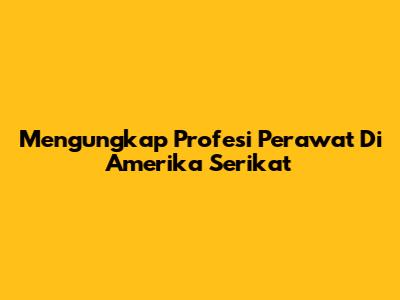 Mengungkap Profesi Perawat Di Amerika Serikat