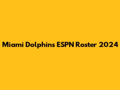 Miami Dolphins ESPN Roster 2024