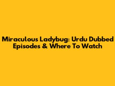 Miraculous Ladybug: Urdu Dubbed Episodes & Where To Watch