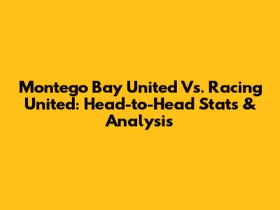 Montego Bay United Vs. Racing United: Head-to-Head Stats & Analysis