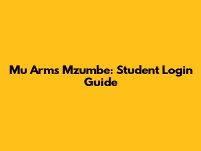 Mu Arms Mzumbe: Student Login Guide