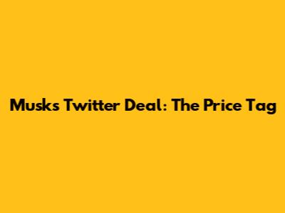 Musk's Twitter Deal: The Price Tag