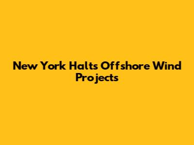New York Halts Offshore Wind Projects