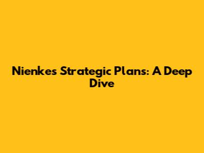 Nienke's Strategic Plans: A Deep Dive