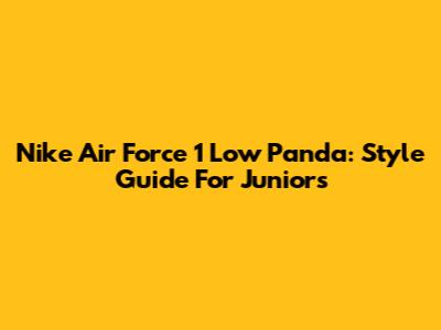 Nike Air Force 1 Low Panda: Style Guide For Juniors