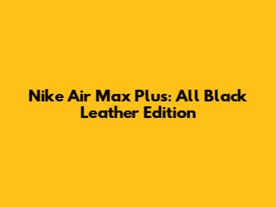 Nike Air Max Plus: All Black Leather Edition