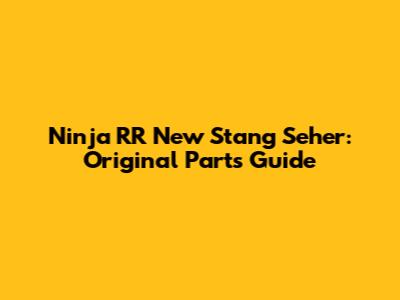 Ninja RR New Stang Seher: Original Parts Guide
