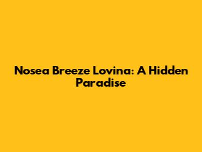 Nosea Breeze Lovina: A Hidden Paradise