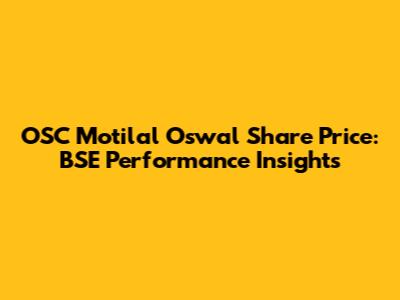OSC Motilal Oswal Share Price: BSE Performance Insights