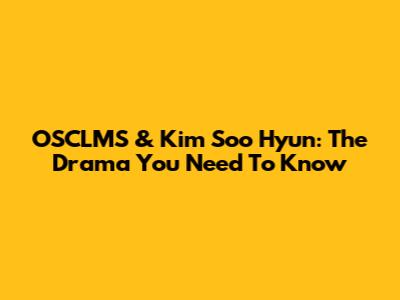 OSCLMS & Kim Soo Hyun: The Drama You Need To Know