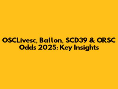 OSCLivesc, Ballon, SCD39 & ORSC Odds 2025: Key Insights