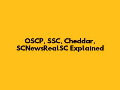 OSCP, SSC, Cheddar, SCNewsRealSC Explained