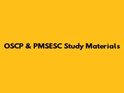 OSCP & PMSESC Study Materials