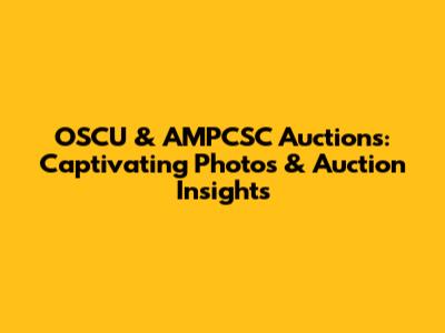 OSCU & AMPCSC Auctions: Captivating Photos & Auction Insights