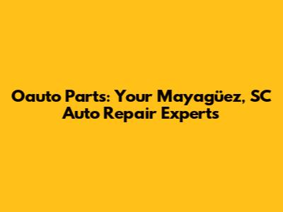Oauto Parts: Your Mayagüez, SC Auto Repair Experts