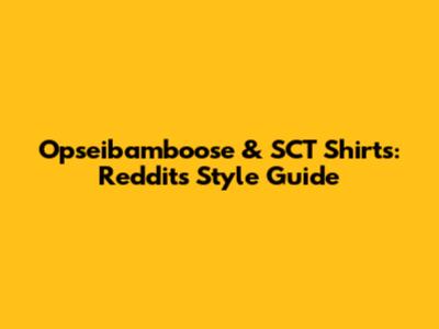 Opseibamboose & SCT Shirts: Reddit's Style Guide