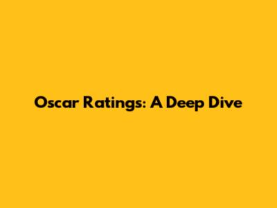 Oscar Ratings: A Deep Dive