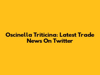 Oscinella Triticina: Latest Trade News On Twitter