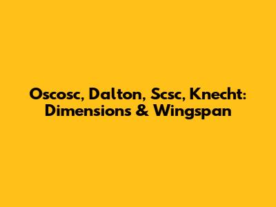Oscosc, Dalton, Scsc, Knecht: Dimensions & Wingspan