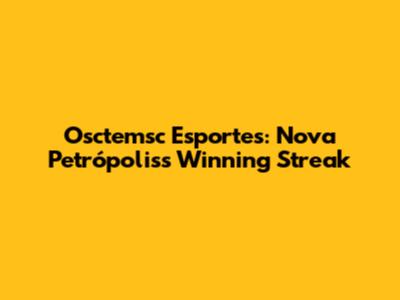 Osctemsc Esportes: Nova Petrópolis's Winning Streak