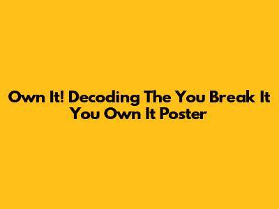 Own It! Decoding The 'You Break It You Own It' Poster