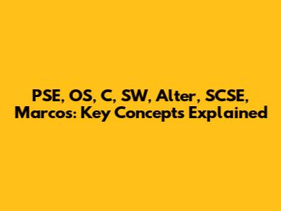 PSE, OS, C, SW, Alter, SCSE, Marcos: Key Concepts Explained