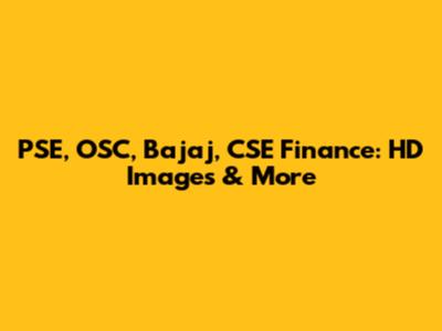 PSE, OSC, Bajaj, CSE Finance: HD Images & More