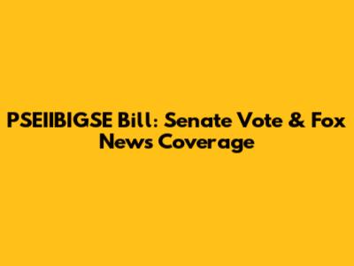 PSEIIBIGSE Bill: Senate Vote & Fox News Coverage