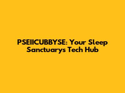 PSEIICUBBYSE: Your Sleep Sanctuary's Tech Hub