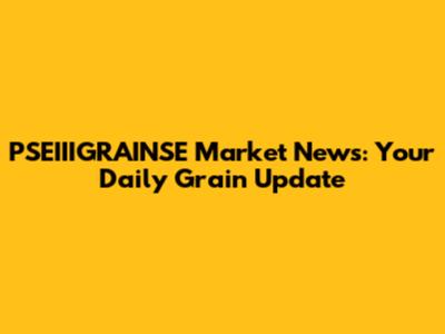 PSEIIIGRAINSE Market News: Your Daily Grain Update
