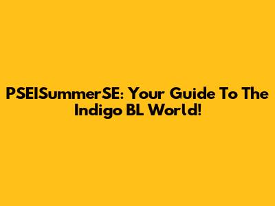 PSEISummerSE: Your Guide To The Indigo BL World!