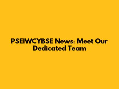 PSEIWCYBSE News: Meet Our Dedicated Team