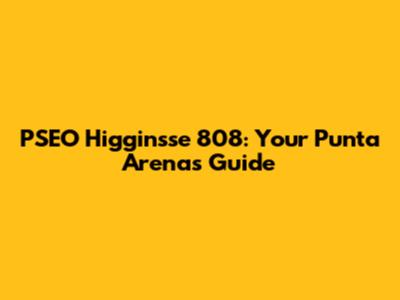 PSEO Higginsse 808: Your Punta Arenas Guide