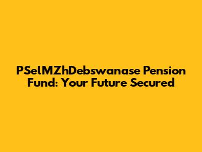 PSelMZhDebswanase Pension Fund: Your Future Secured