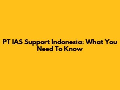 PT IAS Support Indonesia: What You Need To Know