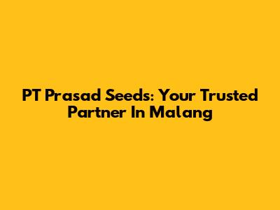 PT Prasad Seeds: Your Trusted Partner In Malang