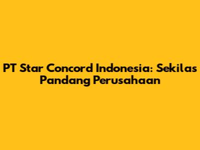PT Star Concord Indonesia: Sekilas Pandang Perusahaan