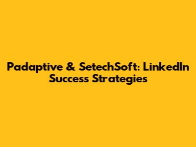 Padaptive & SetechSoft: LinkedIn Success Strategies