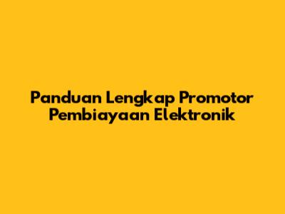 Panduan Lengkap Promotor Pembiayaan Elektronik