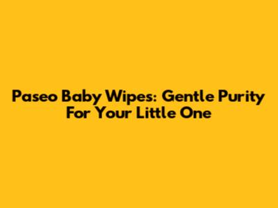 Paseo Baby Wipes: Gentle Purity For Your Little One