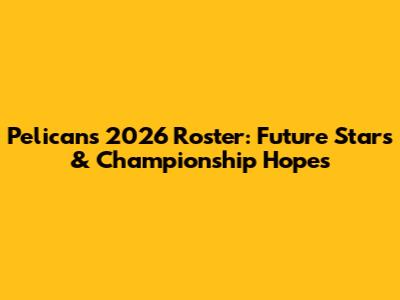 Pelicans 2026 Roster: Future Stars & Championship Hopes