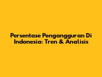 Persentase Pengangguran Di Indonesia: Tren & Analisis