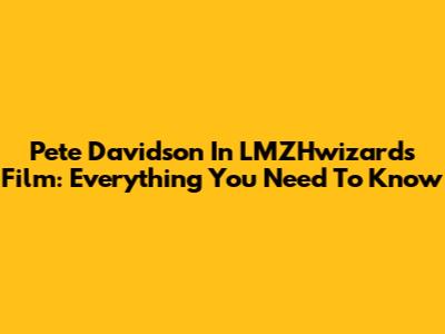 Pete Davidson In LMZHwizards Film: Everything You Need To Know
