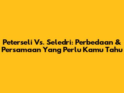 Peterseli Vs. Seledri: Perbedaan & Persamaan Yang Perlu Kamu Tahu