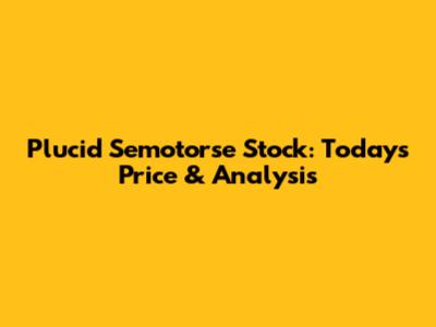 Plucid Semotorse Stock: Today's Price & Analysis
