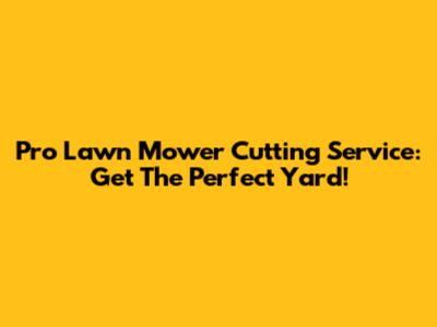Pro Lawn Mower Cutting Service: Get The Perfect Yard!