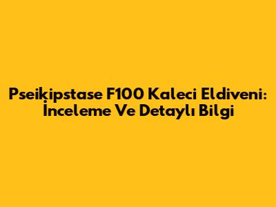 Pseikipstase F100 Kaleci Eldiveni: İnceleme Ve Detaylı Bilgi